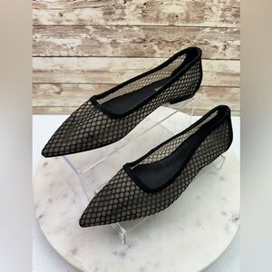 Jeffrey Campbell Meranda Black Mesh Flats Black Loafers Women Shoes Sz 6.5 $125